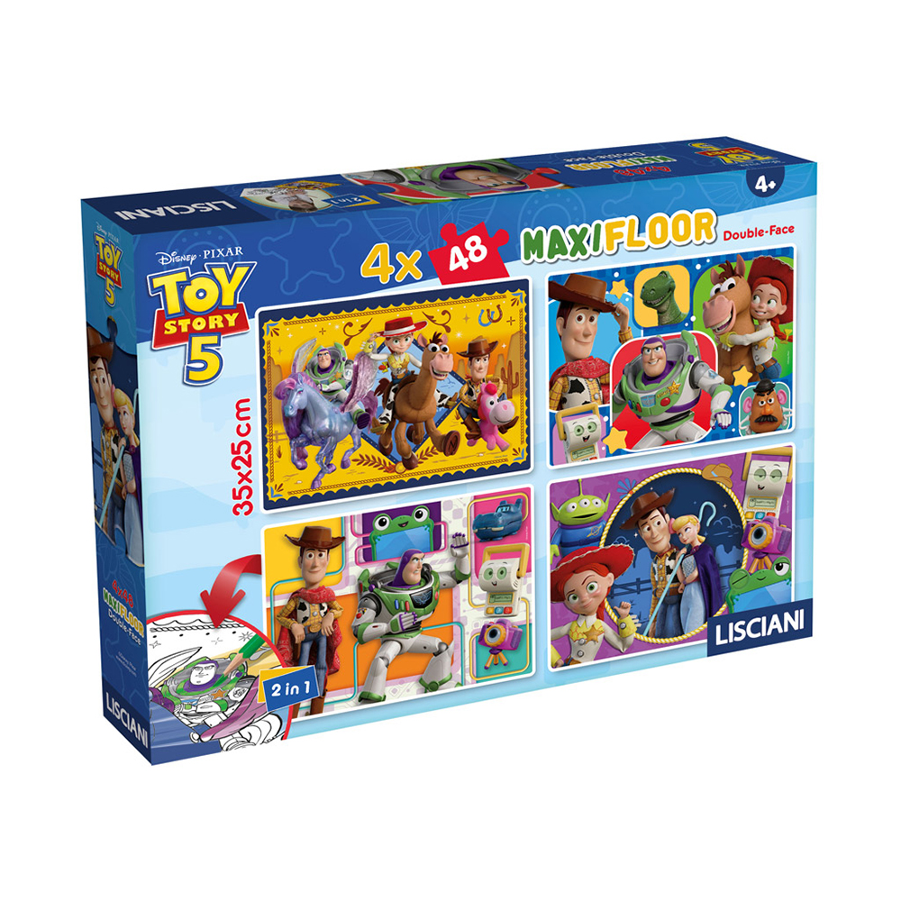 Lisciani Giochi Toy Story 5 Puzzle Maxi Floor 4x48 Pezzi Double Face