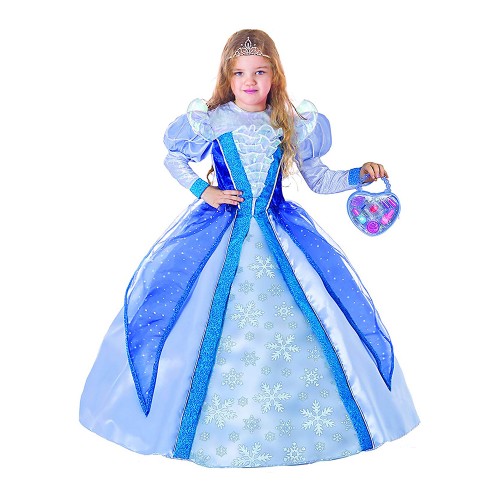 Magico Costume da principessa delle nevi con pochette 5-7 anni