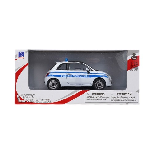 Modello Fiat 500 Polizia Municipale 1:24 - Newray 