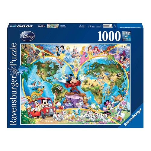 Puzzle 1000 pz Mappamondo Disney - Ravensburger