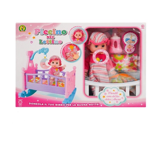 Set giocattolo con culla a dondolo e bambola elettronica - Mazzeo giocattoli 