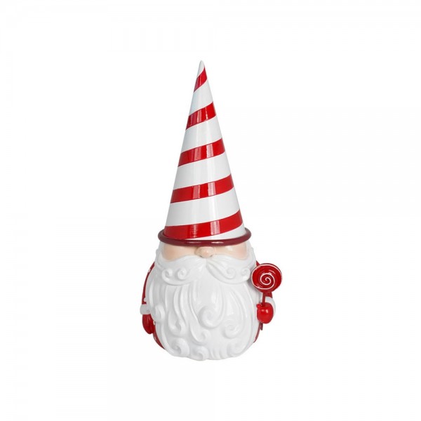 Gnomo decorativo con cappello in ceramica 50 cm 
