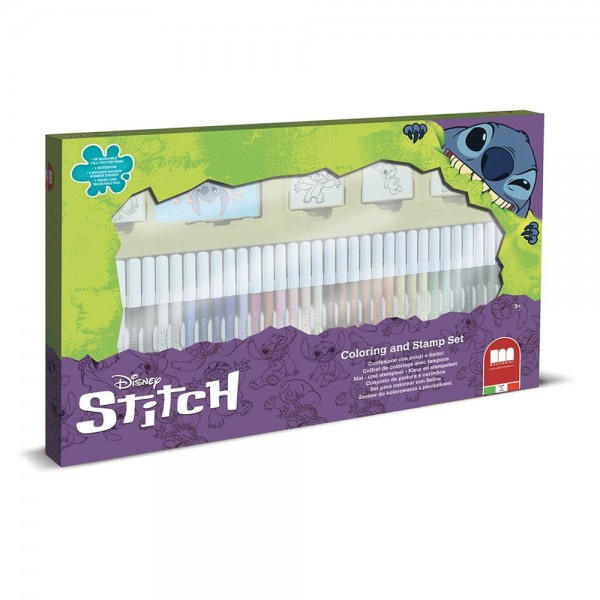Set 36 pennarelli e timbri personaggio Stitch - Multiprint 