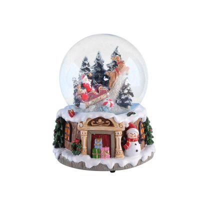 Carillon ampolla con Babbo Natale su slitta - Mazzeo Christmas