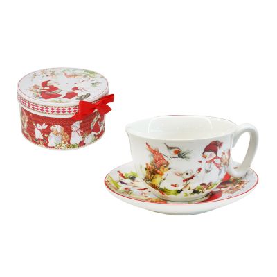 Tazza con piattino decorativa Natalizia 300 ml - Mazzeo Christmas