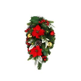 Ghirlanda Natalizia Luminosa 2,7 M - Con 50 LED, Pigne, Bacche Rosse, A
