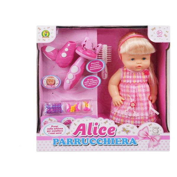 Bambola Alice Parrucchiera da pettinare Mazzeo Giocattoli