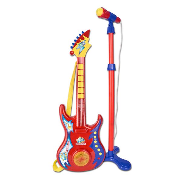 Chitarra elettronica e microfono ad asta Bontempi