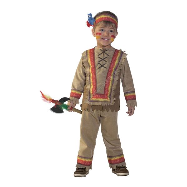 Costume carnevale da indiano per bimbo tg. 1 2 anni