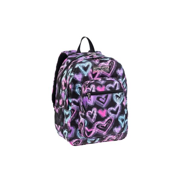 Zaino scuola Freethink nero e viola Seven